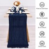 Teruntrue 4 Pack Navy Blue Cheesecloth Table Runner Table Runner,