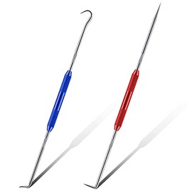 Double Pointed Scriber, 2 Pieces Metal Scribe Tool Hook and 45 Degree 90 Degree Tip Marking Tool for Machinists, Technicians Or Craftsmen, 8.3Inch Long