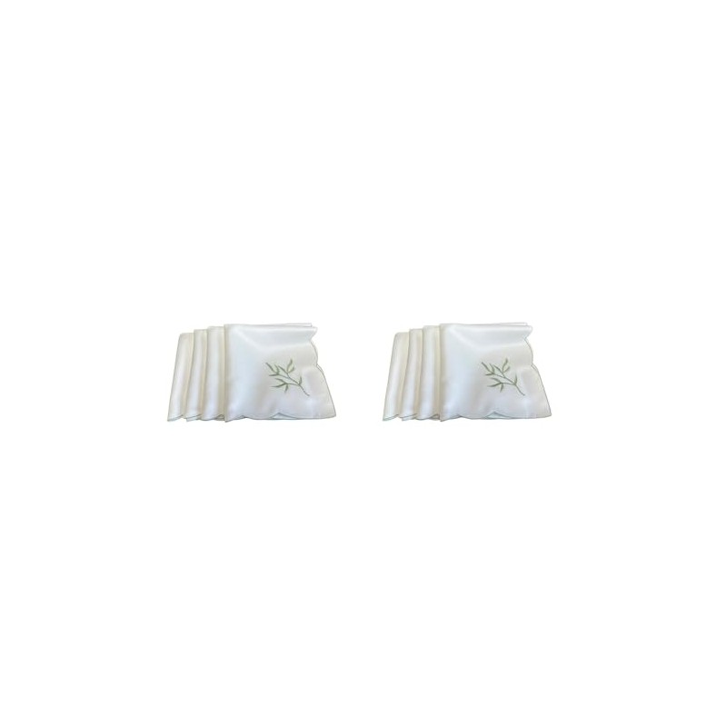 Pack of 8 Table Napkins Kitchen Dining Serviettes Green Sprig