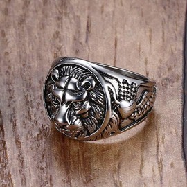 Lion Head Rings for All Genders - Made from Quality Stainless Steel - Color: 14029, Size: 11