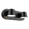 URSOLA 2 Light Bathroom Vanity Light, LED Black Bathroom Light