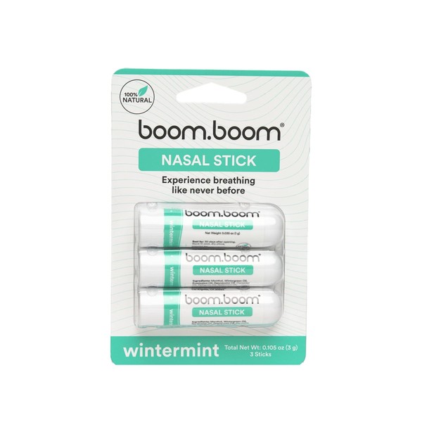 BoomBoom Aromatherapy Nose inhaler (increases focus and improves breathing), provides a fresh and refreshing feeling with essential oils and menthol