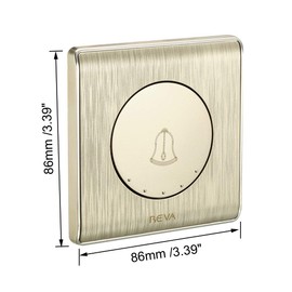 sourcing map 250 V Doorbell Switch 86 x 86 cm Car Reset Round Button with Bell Pattern