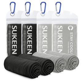 Sukeen Cooling Towel, 4 Pack Cooling Towels for Neck, Soft Breathable Sweat Towel Gym Towel, Stay Cool Ice Towel, Microfibre Cool Towel for Men Women Work Out Sports Yoga Golf (40"x12")