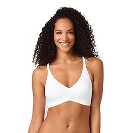 Warner's Women's Plus Size Simply Perfect Underarm Smoothing with Seamless Stretch Wireless Lightly Lined Comfort Bra RM3911T, White, L
