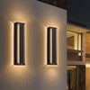 Picico 12in Modern LED Outdoor Wall Lights, Dimmable Black Exterior