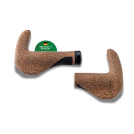 CONTEC Merge Trekking Bar Cork, Ergon Design, 96/140 mm, Breathable, D3 Three-Component Rubber, Compatible with G-Link System, Brown, Pair