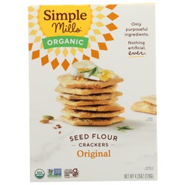 Simple Mills Organic Seed Crackers Original, 4.25 oz, Pack of 6