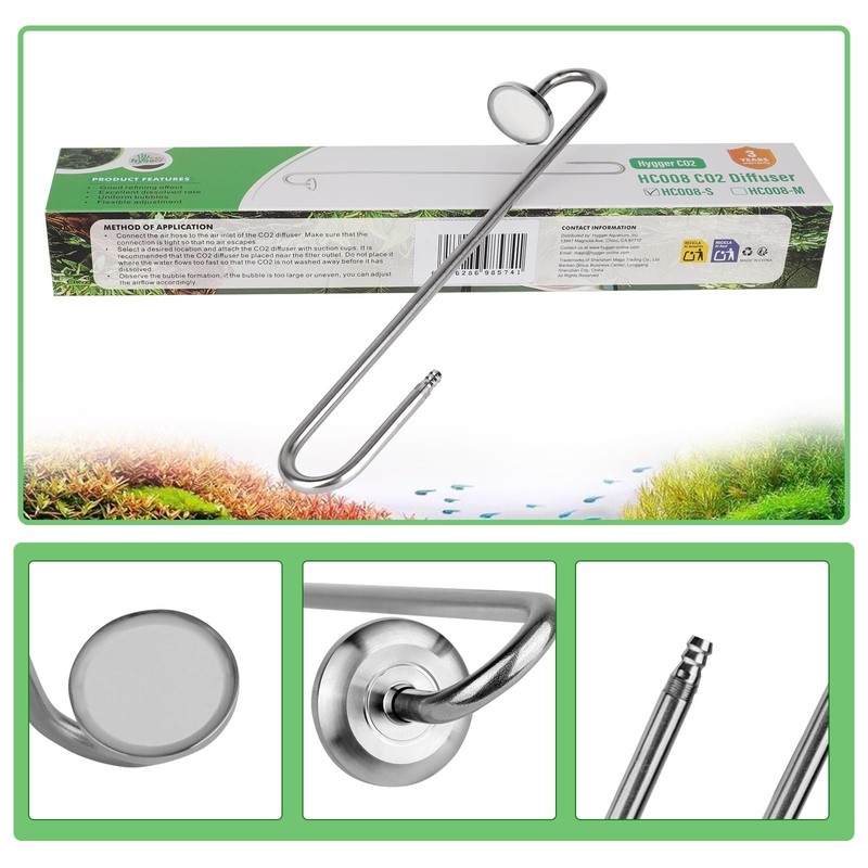Hygger CO2 Stainless Steel CO2 Diffuser Atomizer Used for Aquarium
