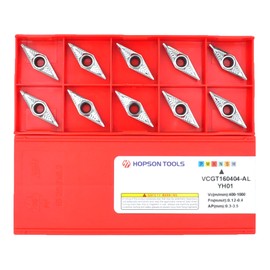 Hopson Tools VCGT160404-ALU Indexable Inserts, HM Indexable Inserts for Machining Aluminium or Non-ferrous Metals, Pack of 10