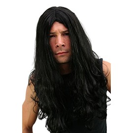 WIG ME UP - LM-155-P103 Perücke: Black Metal Headbanger Matte Mähne Rocker