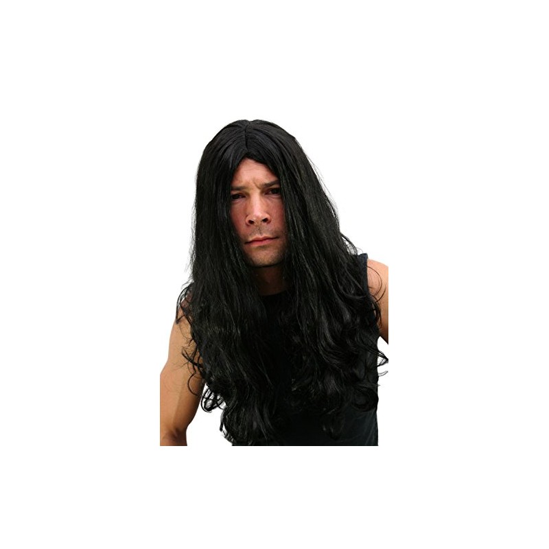 WIG ME UP - LM-155-P103 Perücke: Black Metal Headbanger Matte