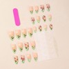 FIEONCIY Press on Nails Almond Shape-Glossy Full Cover Acrylic Green