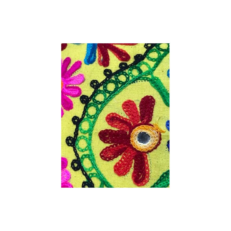 Original Kikan Suzani Multi Colour Floral Embroidery 16"x16" 40 x