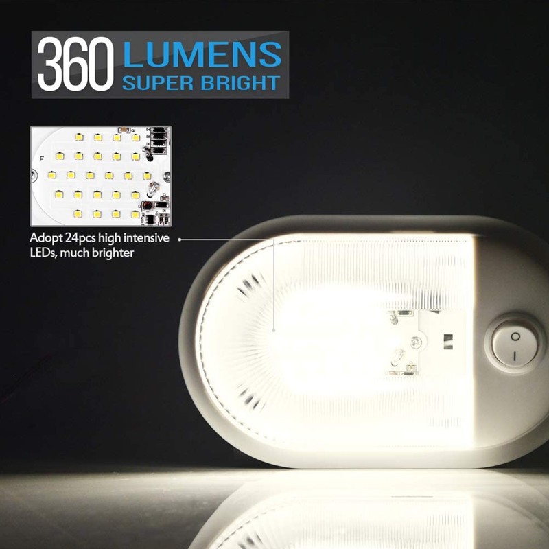 LED RV Ceiling Dome Light 360lm Dome Replacement Lighting with