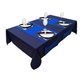 High-Quality Tablecloth, Table Linen, 100% Cotton, Concept Collection, Choice of Colours and Sizes (Tablecloth - 120 x 160 cm, Navy Blue)