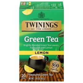 Twinings Green Tea with Lemon 20 Count Refreshing Herbal Wellness Tea