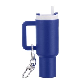 PATIKIL Mini Cup Keychain, Lip Balm Holder Mini Tumbler Key Chain Cute Decor Keychain Charm for Backpack Handbag Purse, Blue
