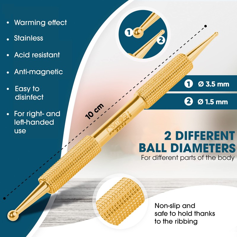 REMOS Acupressure & Meridian Pen - Gold-Plated - 10 cm
