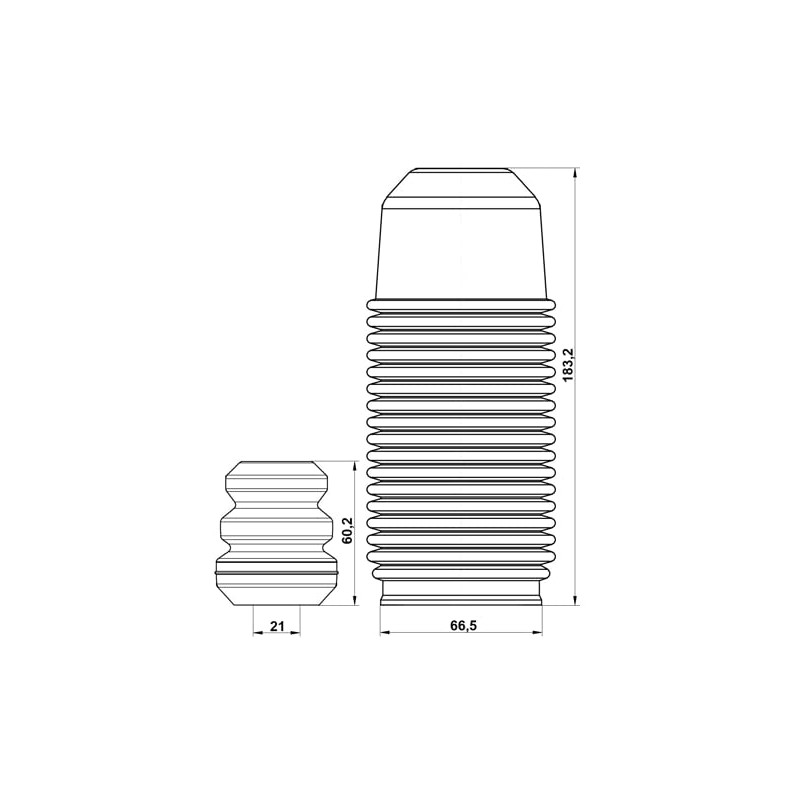 FEBEST SBSHB-B14F-KIT Front Shock Absorber Dust Cover Kit 60 mm