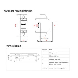 220V Digital 1 Phase 2 Wire Conta Chilowatt Conta Kw Analogico 2P DIN Rail Electricity Meter Electronic Kwh Meter