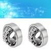 2Pcs Self Aligning Ball Bearing 2 Row Radial Rustproof Low
