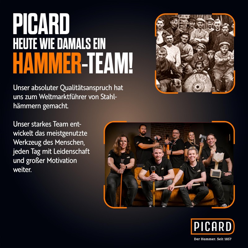 Picard 0027700 600 g Berlin Pattern Masons Hammer - Black/Silver