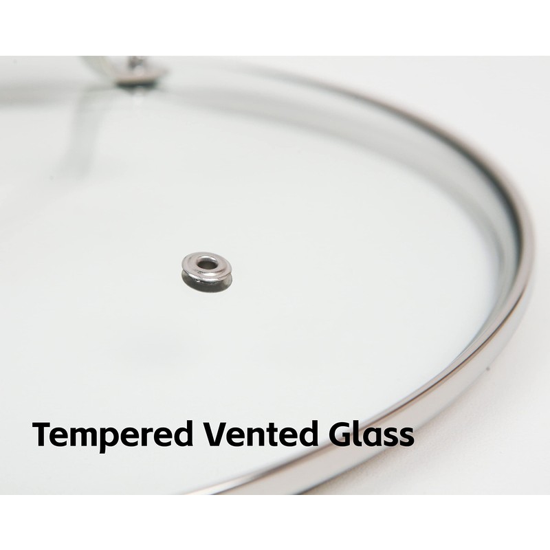 Nuwave 11.5” Tempered Vented Glass Lid, Shatter-Resistant, Oven Safe, Dishwasher