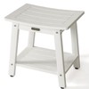KaimuBench HDPS Shower Bench, White Plastic Shower Stool Seat for