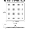 Rainfall Shower Head, BSTIIU 12 Inch Square Shaped Rain Shower