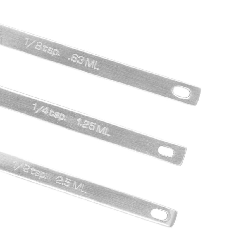 6PCS Rectangle Measuring Spoon Set Stainless Steel Accurate Clear Marking