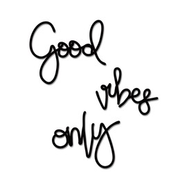Rajukit Good Vibes Only Metal Wall Decor Inspirational Wall Signs for Office Home,12x15.6 Inches