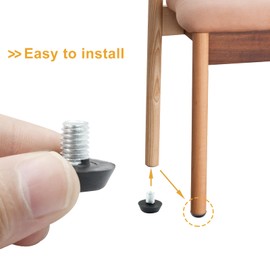 Zorveiio 8 Pcs Furniture Levelers M8 x 11mm Table Leg Levelers, Levelling Foot Screw on Furniture Adjuster Mini Adjustable Feet for Furniture Legs Patio Furniture Feet - Black