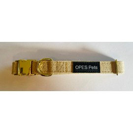 Generic OPES Pets Natural Hemp Dog Collar, Gold Zinc Alloy Buckle, Soft and Durable, Hypoallergenic and Eco-Friendly (Medium)
