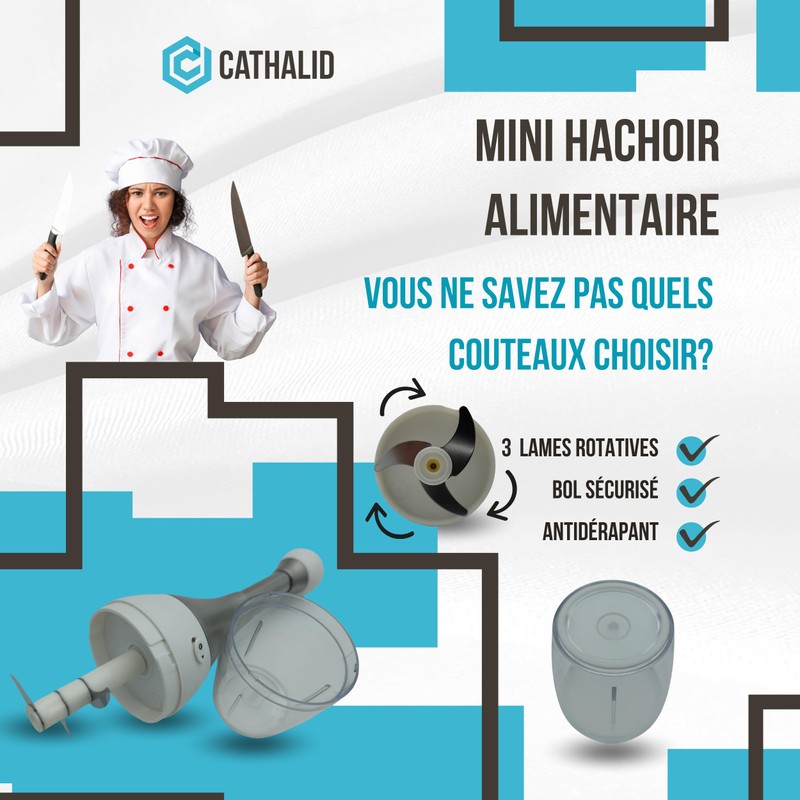 Mini Manual Chopper | CATHALID Onion Cutter, Garlic, Vegetables and