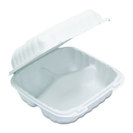Pactiv YCN80803 EarthChoice SmartLock Hinged Lid Containers, White, 22 oz (Case of 200)