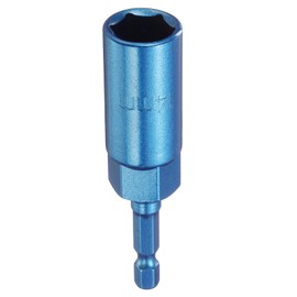 sourcing map Nut Driver 14mm Hex Drive Socket CR-V Steel Power Screw Drill Bits Socket Wrench Tools with 1/4" Quick Change Hex Shank for Power Drills Impact Drivers, Blue