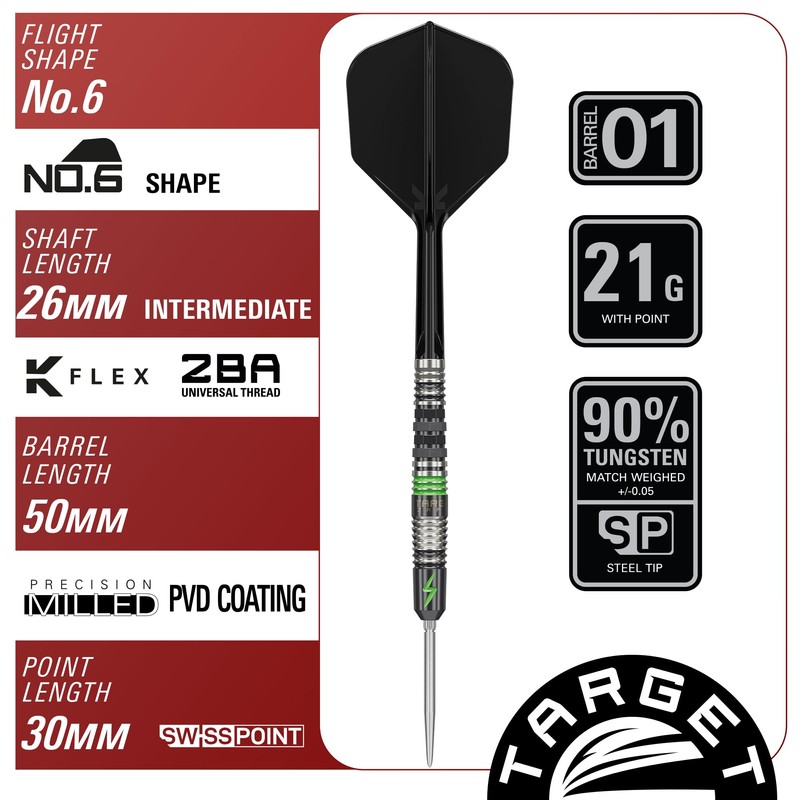 Target Japan Black Marque Lightning 3.0 Swiss Point Steel Tip