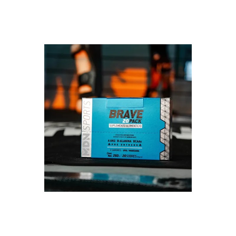 Pre Entreno Oxido Nítrico, Brave, 20 Pack Mdn Sports