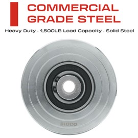 Sidco Supply 3.5 Inch V-Groove Gate Wheels Solid Steel Sliding Gate Rollers Metal Gate Wheel Inverted V Shape for Slide Gates with Detachable Bolt V Groove Caster Wheel for Gate Weldable Wheel Box