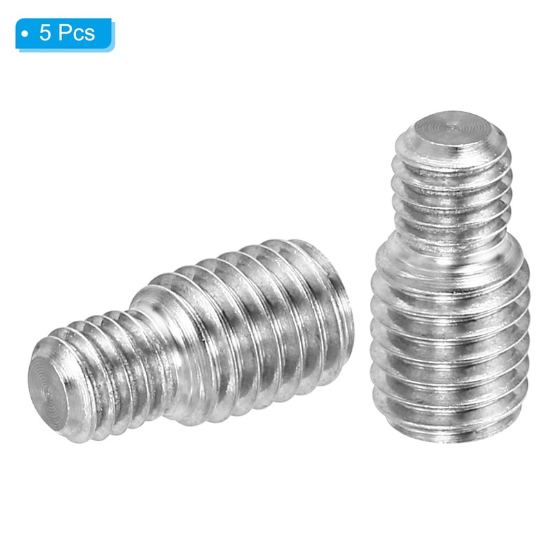 PATIKIL 5 Pack M6*M8*16 Ends Thread Stud Bolts 304 Stainless