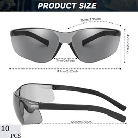 Salfboy Safety Glasses for Men Women ANSI Z87.1 Safety Glasses Bulk UV Protective Eyewear Scratch-Resistant 10PCS