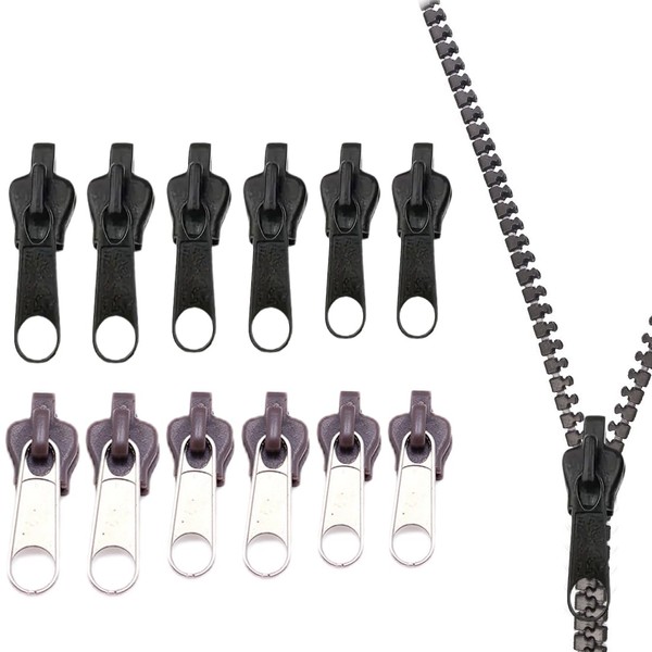 Zip Slider Replacement, Pack of 12, Universal Zip Repair Kit