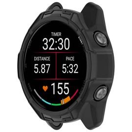 Compatible with Garmin Forerunner 970 Case, Scratch-Resistance TPU Military Protection Rugged Cover Case for Forerunner 970 Smartwatch Accessories (Black)