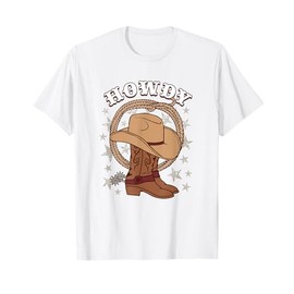 American Western Howdy Gear for Cowboys & Cowgirls Howdy Funny Cowboy Boots Hat Texas Rodeo Country Western T-Shirt