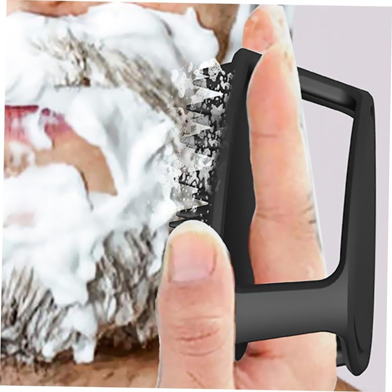 Cepillo Exfoliante Negra para Barba y Cuero Cabelludo de Silicona
