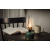 Abbott Collection Green Lantern LED Lamp with Chimney, Portable Table