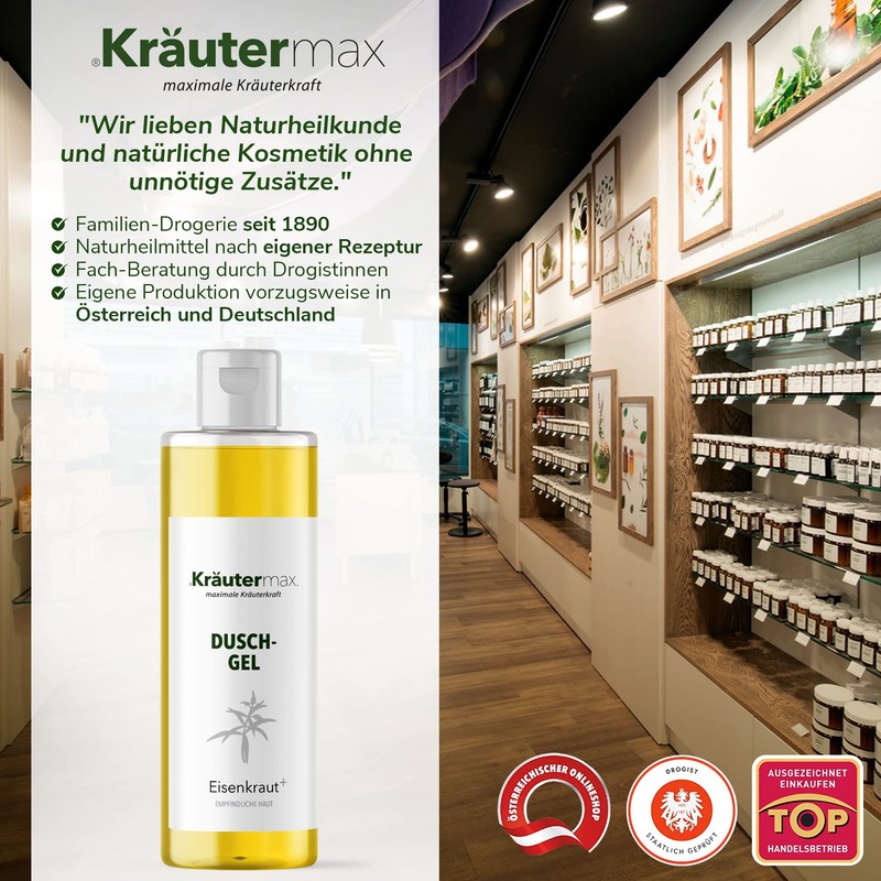 Kräutermax. Verbena Shower Gel Also Shampoo Soap Liquid and Liquid