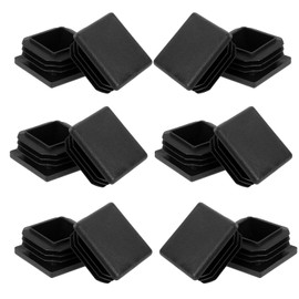 Lohill Square Lamellar Plug End Cap 40 x 40 Pipe Plugs Black Lamellar Plugs for Square Tube Metal Products Chairs Shelves Square Plugs, Pack of 12
