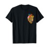 Book Lover Anatomical Heart, Colorful Library Design T-Shirt